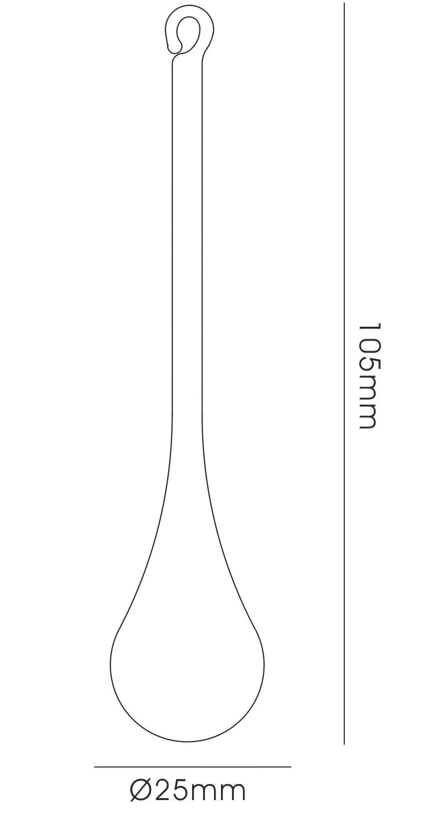 Glass Droplet Without Ring 105mm C60036  Diyas Crystal Droplet